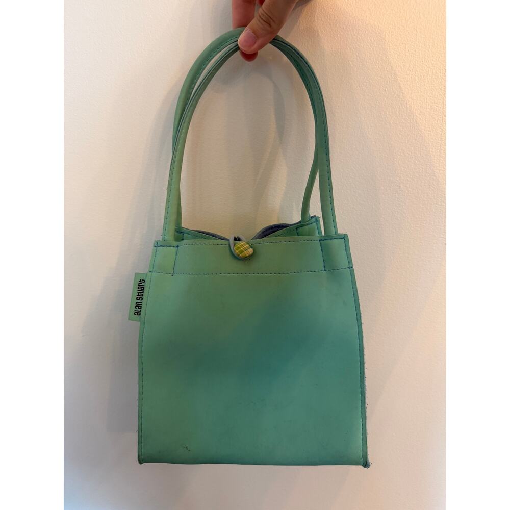 Alan Stuart Small Designer Purse Loop and Button Closure Double Strap 7 x 7